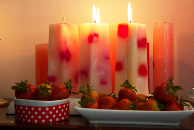 Velas con aroma a fresa