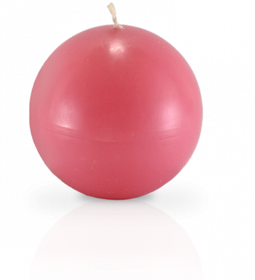 Vela en forma de esfera color rosado